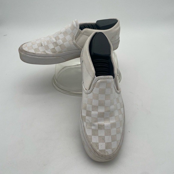 Vans White Check Slip On Checkerboard Waffle Sole Sneakers Womens 8 1/2 - Picture 1 of 11